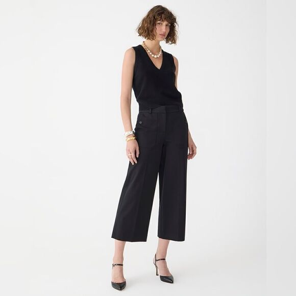 NWT J. Crew Sydney wide-leg pant in bi-stretch cotton blend - Picture 3 of 11